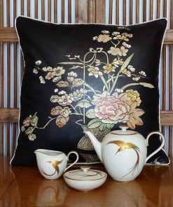 Alternative view of The Orient Collection Chinese Design on Black Glazed Cotton  Cushion