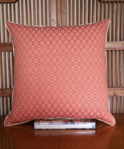 Alternative view of Magic Carpet White and Terracotta Damask Cushion
