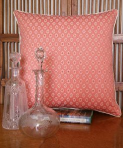 Magic Carpet White and Terracotta Damask Cushion