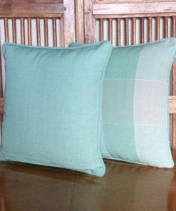New England Mist Mint Green Check Cushion 30x30cm