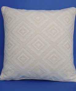 Woven Cream Diamond Cushion Chateau Collection 44x44cm