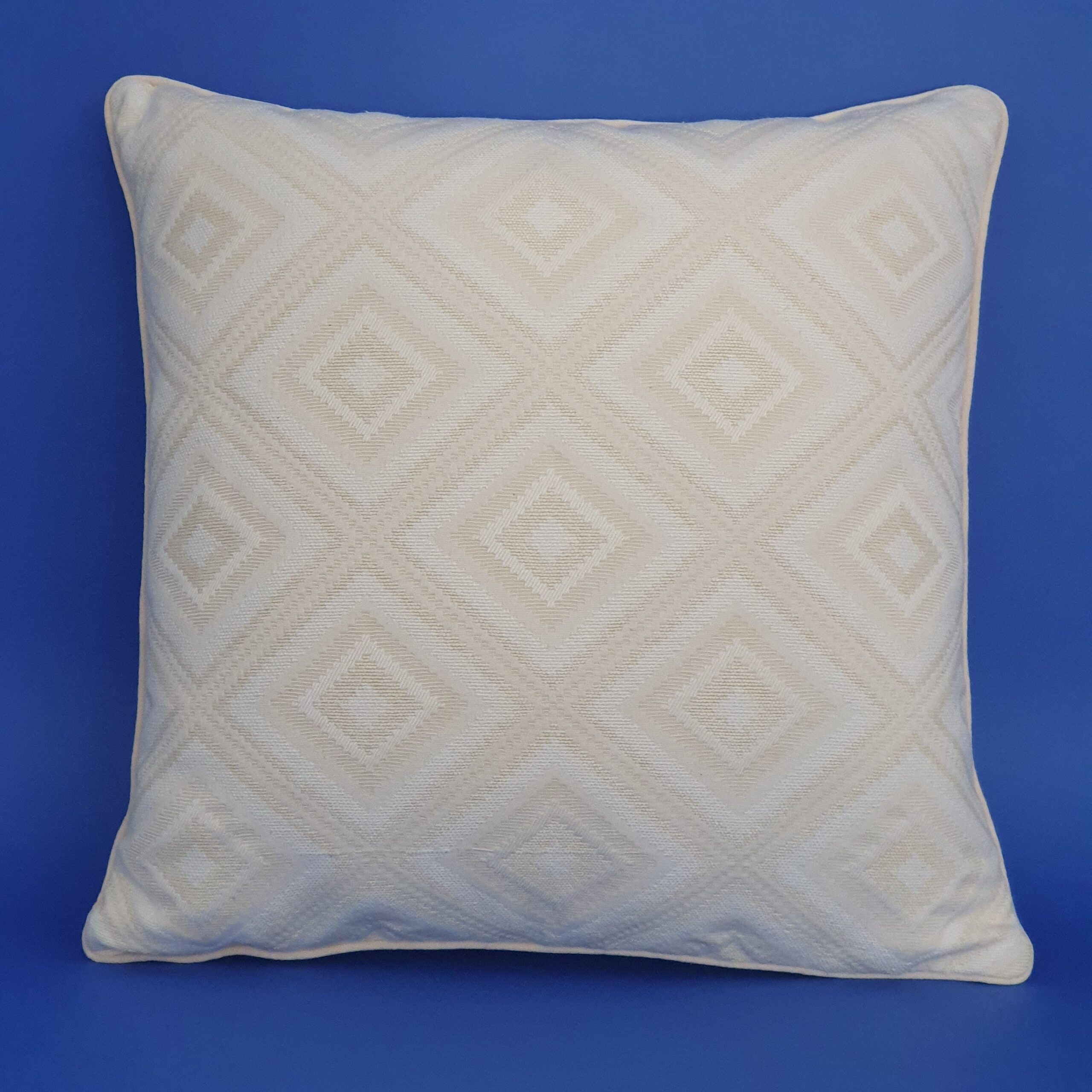 Woven Cream Diamond Cushion Chateau Collection 44x44cm