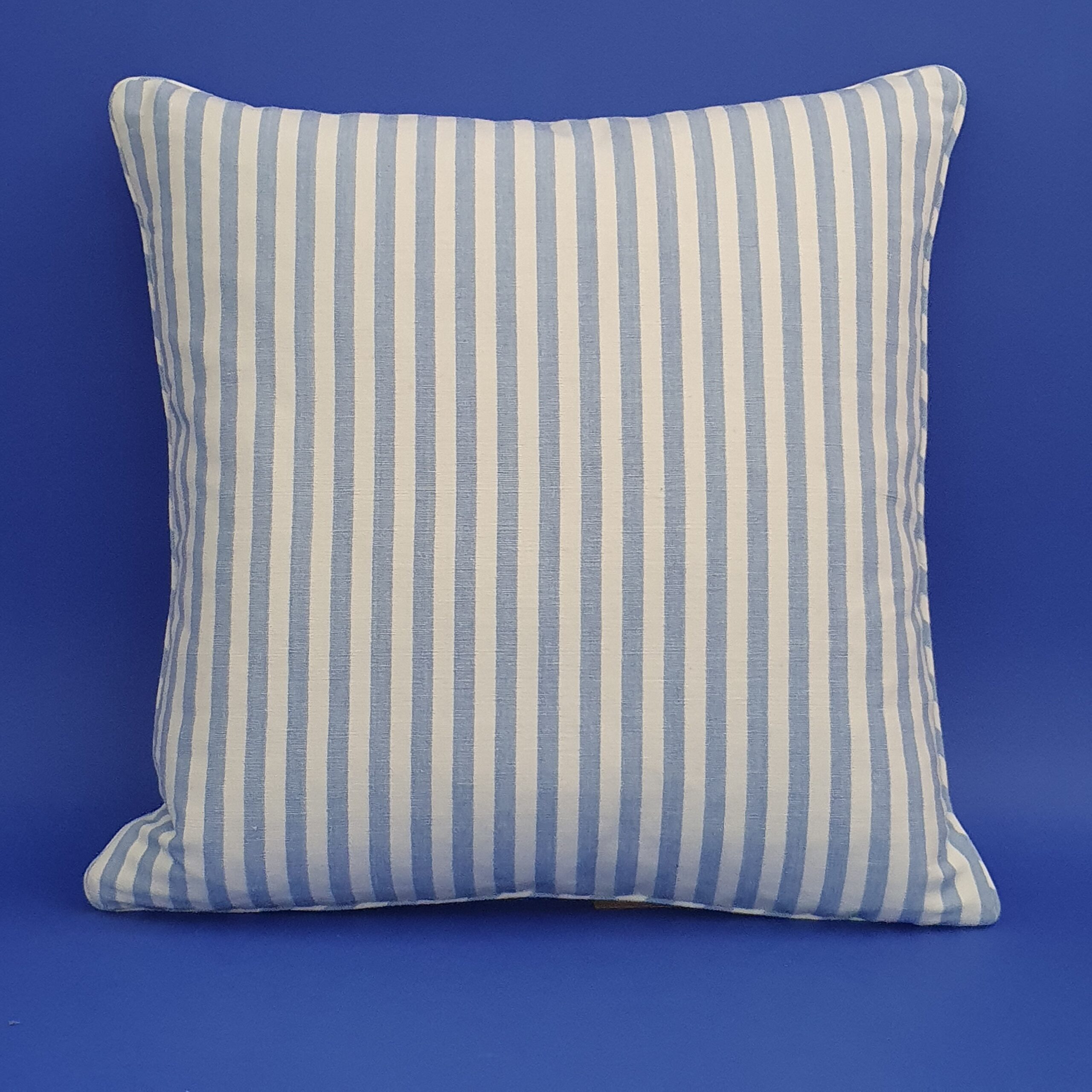 New England Blue and White Broad Stripe Cushion 46x46cm