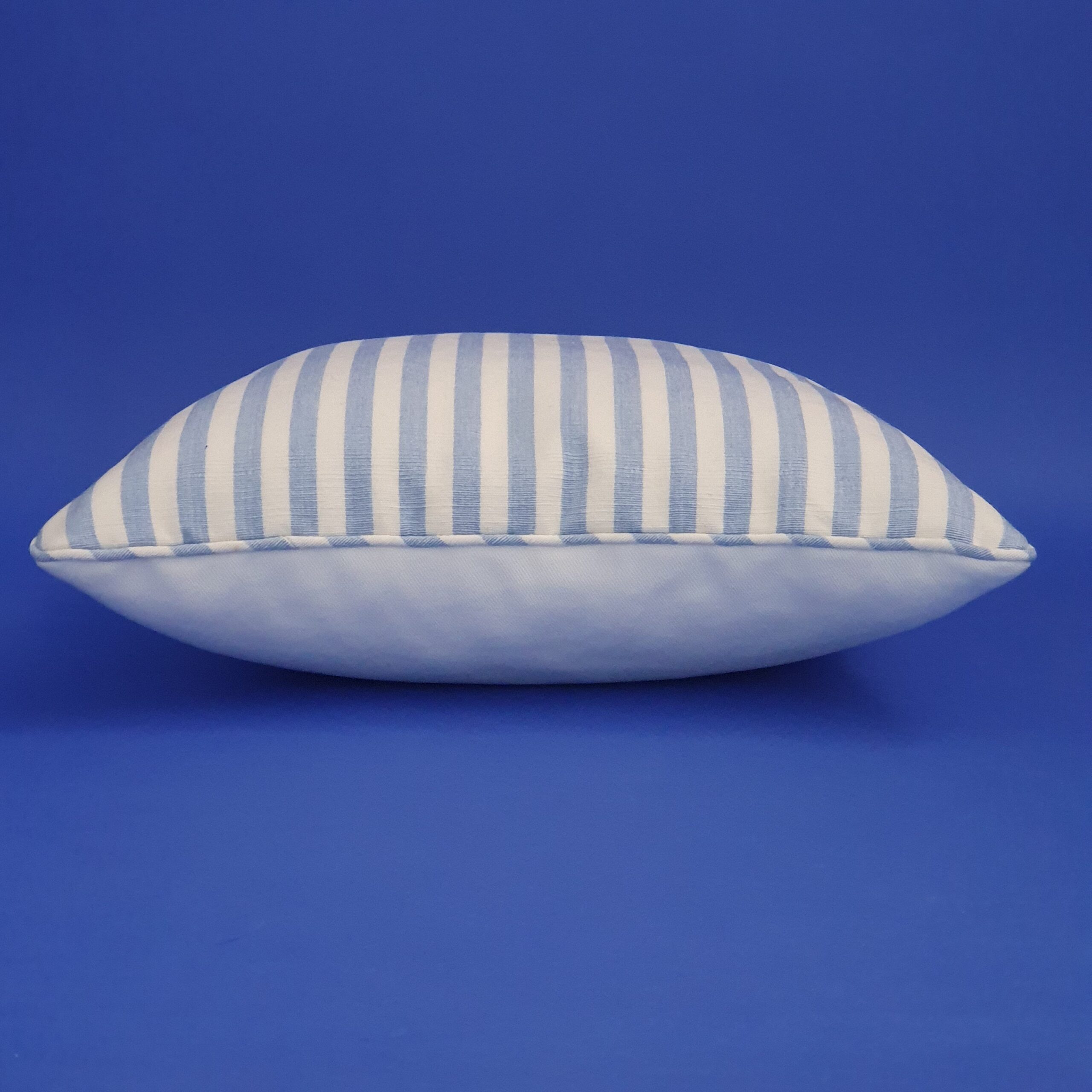 New England Blue and White Broad Stripe Cushion 46x46cm - Image 2