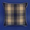 New England Rich Navy and Cream Check Cushion 30x30cm
