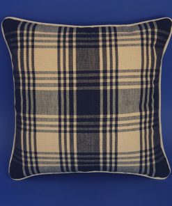 New England Rich Navy and Cream Check Cushion 30x30cm