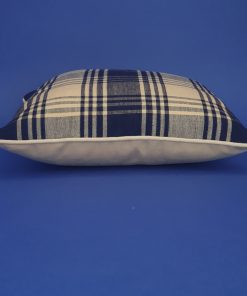 Alternative view of New England Rich Navy and Cream Check Cushion 30x30cm